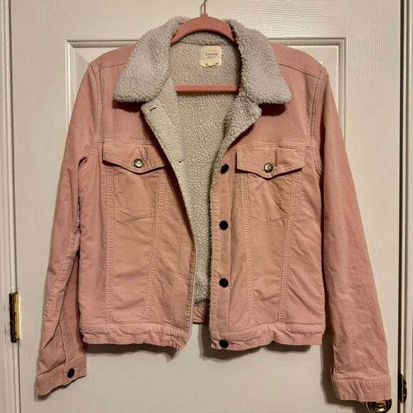 Harper Heritage Jackets & Blazers - Harper Heritage Womens Soft Pastel Power Pink Denim Sherpa Jacket Gilmore Girls
